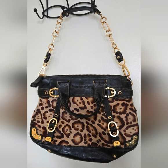 Rafe Handbags - Rafe New York Leopard Print Buckle Leather Shoulder Bag